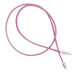 Grande vente de liquidation Nouveau style Vente en gros d'usine Haute qualité Câble de charge rapide Type-C 3A en cuir PU pailleté arc-en-ciel coloré CE - Product Image 6