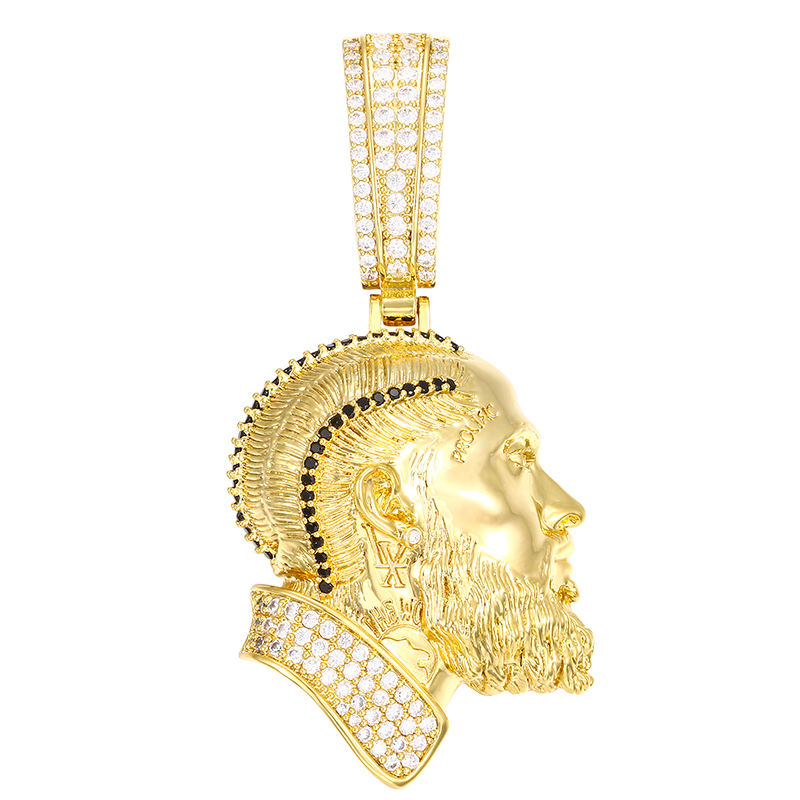 Drop Shipping Hip Hop Jewelry Rapper Nipsey Hussle Portrait Memory Pendant  Bling 18k Gold Plated Pendant Necklace