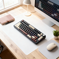 Teclado Mecánico para Juegos RGB al 75%, Teclado Mecánico de Oficina de Tres Modos con Perilla de Metal, Intercambiable en Caliente