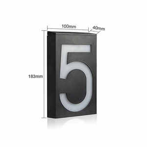 Lámparas Solares LED Negras para Número de Casa, Lámparas para Cercas Exteriores, Aptas para Villas y Hoteles, Resistentes al Agua IP65, Luz <span class=keywords><strong>Solar</strong></span> para Logotipo de Porche Exterior - Product Image 5