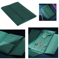 Ensemble de pochettes à bijoux en velours marron personnalisables avec logo pour bagues, boucles d'oreilles, colliers, avec boîte extérieure en papier 28x29x3.5CM, MOQ 50 pièces
