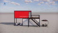 Caffetteria Ristorante Bar Chiosco Prefabbricato in Acciaio a Due Piani, Container Pop-up