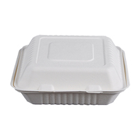 Logo personnalisé Emballage de repas à emporter à clapet jetable Boîtes en papier micro-ondable de qualité alimentaire pour restaurant