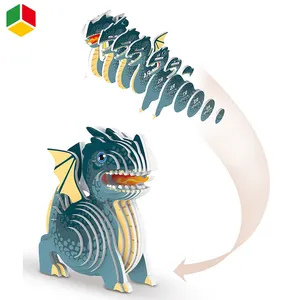 QS-rompecabezas de dinosaurio de papel de ensamblaje personalizado, divertido 3D juguete, Animal de dinosaurio, Juguetes