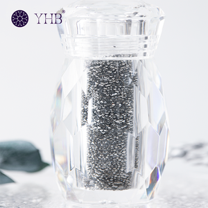 Perles de verre microscopiques haut de gamme pour nail art, strass en vrac effet diamant elfe argenté - Product Image 4