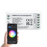 가정/상업/조경 조명을위한 Tuya 응용 프로그램 지능형 제어 DC12V-24V RGBWW-Z 지그비 RGB + CCT LED 컨트롤러