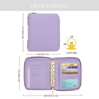 Hongbo en cuir véritable A7 Journal Notebook Top New Office Spiral Binding avec 6 anneaux Budget Binder pour économiser de l'argent sur les ordinateurs portables