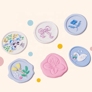 Con dấu phổ biến tự dính sáp con dấu dán Macaron lửa sơn con dấu sticker tự làm 3D Thủ Công dễ thương phim hoạt hình phong bì Sticker - Product Image 6