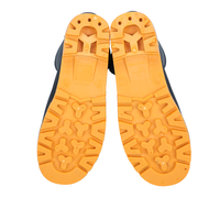 Bottes de sécurité anti-choc en PVC avec embout et plaque en acier, modèle 801 OEM, personnalisables, noires avec semelle jaune, pour travaux agricoles et de construction