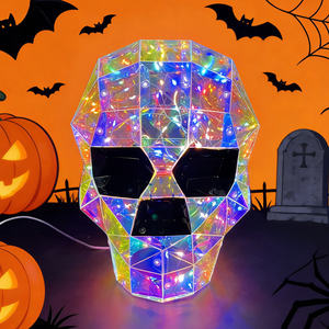 Artesanía Yingxiang, Calaveras Luminosas Iridiscentes de Material PET+LED Ecológico y Colorido, Decoración de Halloween de Alta Calidad para el Hogar - Product Image 2