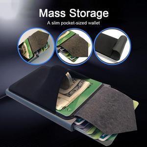 Portacarte Automatico Minimalista da Uomo con Blocco RFID, Portafoglio Ultra Sottile <span class=keywords><strong>e</strong></span> Leggero con Fermasoldi - Product Image 3