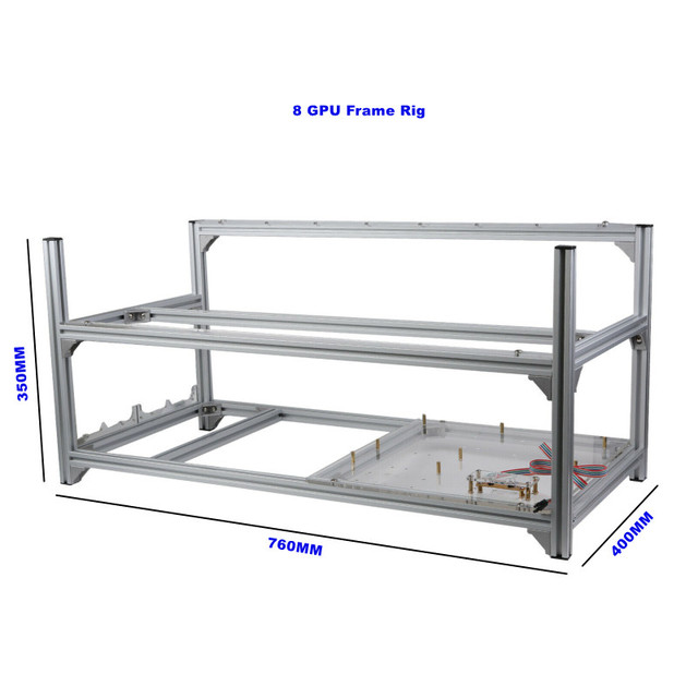 6 8 12 14 16 18 19 20 Open air Computer Rig case Aluminum Stackable GPU Graphics Card Frame