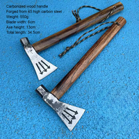 Hache Tomahawk en acier inoxydable forgé avec manche en bois, logo personnalisé Hongrui, outil de survie portable pour le camping en plein air