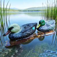 Vente en gros de leurres de canard légers en plastique PE, flottants, pour la chasse, ornement de jardin, paire de leurres de canard mâle et femelle