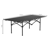 Table pliante longue et pratique en plein air pour rouleau d'oeufs noirs Table de pique-nique pour barbecue voiture et voyage sur la route