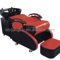Fauteuil de lavage semi-inclinable en cuir métallisé de luxe Dongkai avec bac à shampoing intégré, multifonctionnel pour usage commercial