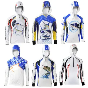 Upf 50+ Quick-drying Breathable Fishing Shirts Long-sleeved Custom Design Mask Hooded Fishing Hoodie