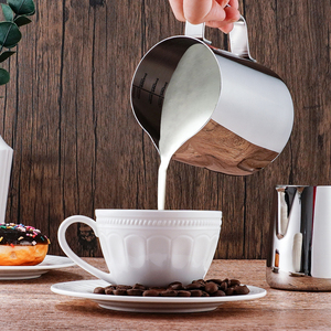 Logo personnalisé Barista Latte Art pot à lait mousseur à café 350ml 600ml argent acier inoxydable expresso moussant <span class=keywords><strong>pichet</strong></span> à lait - Product Image 6