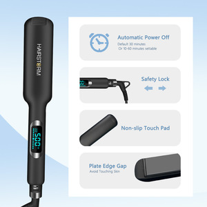 Catokan Rambut Profesional Nano <span class=keywords><strong>Titanium</strong></span> LCD Tourmaline Pelurus Rambut Pelat Lebar 500 Derajat - Product Image 3