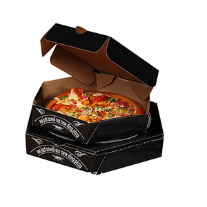 Scatola per <span class=keywords><strong>Pizza</strong></span> Nera Rotonda da 12 Pollici, Cartone per <span class=keywords><strong>Pizza</strong></span> Personalizzato con Stampa - Product Image 1