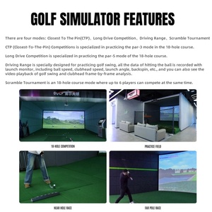 Etkileşimli AR projeksiyon kapalı Golf kulübü eğitim sistemi sanal ders 3D salıncak analizörü lansmanı monitör ile Golf simülatörü - Product Image 6