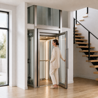 Ascenseur compact sur mesure pour maison, ascenseur de villa avec gaine en verre pour petits espaces, 2 étages, résidentiel, fabricant OEM