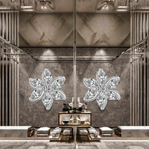 Pendientes de Moissanita para Mujer LUOTEEM, Diseño de Flor de Verano, Latón Chapado en Oro Rosa, Venta al por Mayor, Envío Gratis - Product Image 2