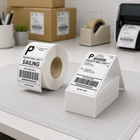 Rouleau de papier pour étiquettes thermiques directes personnalisées 4x6 pouces, étiquettes d'adresse et de codes-barres A6, autocollants pour bordereaux d'expédition express