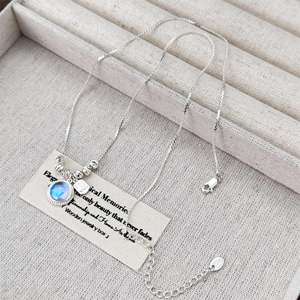 हल्के लक्जरी पीतल का हार महिलाओं के पेलेंट उच्च गहने उज्ज्वल चांदी जिरकॉन नेकलेस दिल ग्लास शीट पत्थर का आकर्षण हार - Product Image 4