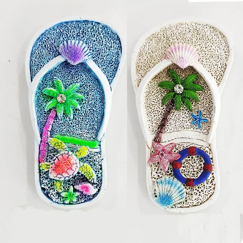 Cá Heo Cây Cọ California Ai Cập Flip Flops Bạc Bãi Biển Hawaii USA Mỹ 3D Bãi Biển Dép Xô Tàu Tủ Lạnh Nam Châm