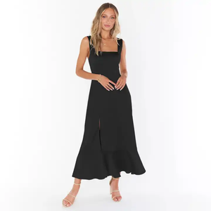 Verano mujer elegante moda Split vestido sin mangas una línea vestido - Product Image 1