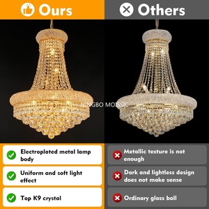 Mini lustre cristal or petit pendentif salle à manger salon chambre Style classique E12 Base moderne plafonnier - Product Image 4