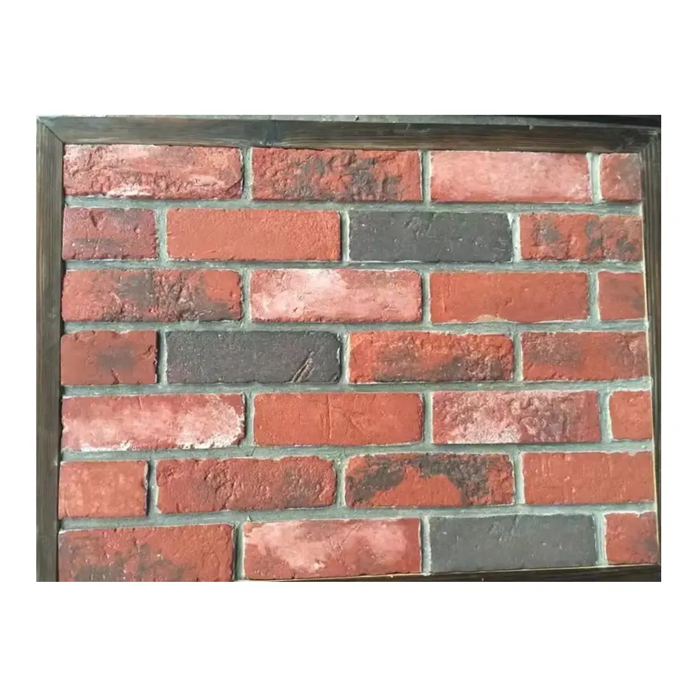 Revestimiento de ladrillo de pared fina, panel exterior de color rojo, azulejo de ladrillo