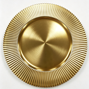 Assiettes de présentation rondes en plastique PP de 13 pouces, populaires et durables, personnalisables, pour la décoration de dîners, fêtes et mariages, <span class=keywords><strong>lot</strong></span> en gros - Product Image 1