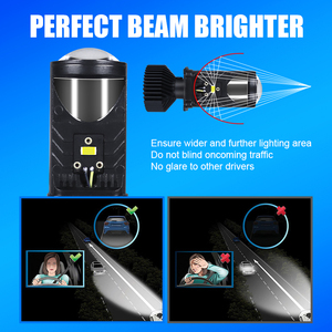 Accesorios de coche Auto Led <span class=keywords><strong>H1</strong></span> H3 H4 9003 H7 H11 9005 9006 HB3 HB4 80W Y6 Y7 Bi Led Projecto lente láser Led H4 y6 Led faro - Product Image 3