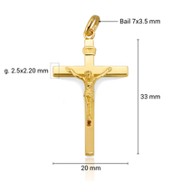 Colgante de Cruz de Oro de 14K Hecho a Mano, Personalizable, Unisex, Regalo Religioso Cristiano, Sin Níquel, Sin Plomo, Colgantes Finos de Terceros