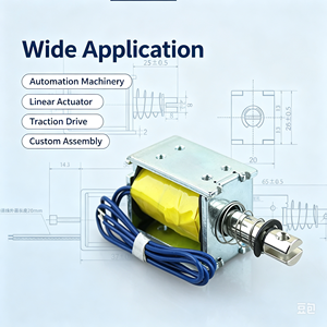 Électroaimant à poussée-traction <span class=keywords><strong>DC</strong></span> 12V 24V à fonctionnement continu, actionneur linéaire à course de 10 mm pour équipement d'automatisation - Product Image 3