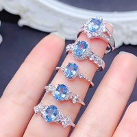 Cincin Batu Permata Alami Perak Sterling 925 Laris Manis Grosir, Perhiasan Mewah Ringan Warna Gem Mewah, Perhiasan Halus OEM ODM
