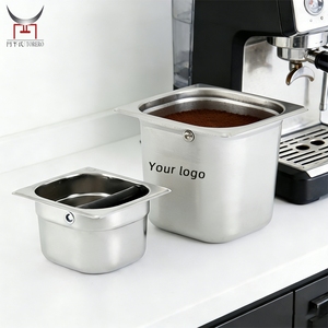 Caja de Residuos de Café de Acero Inoxidable Personalizada al por Mayor, Cuadrada, para Espresso, de Gran Capacidad, Accesorios de Cocina para Cafetería - Product Image 1