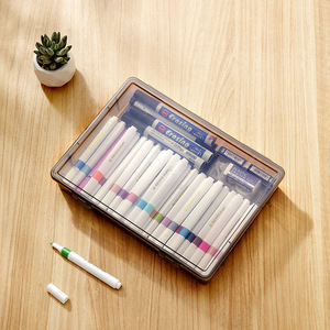 Desktop Organizer Box A4 Document Storage Moisture Proof File Holder Office Supply Rectangle Solid Color Covered - Product Image 4