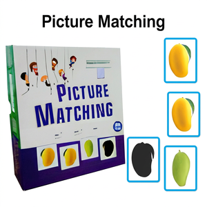 Livre d'apprentissage en carton pour l'association d'images avec cartes de fruits pour les tout-petits et les enfants d'âge préscolaire - Activité de perception visuelle, taille 23 cm - Product Image 1