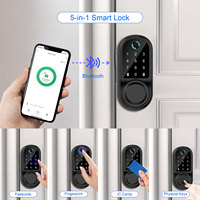 Serrure de porte intelligente de chambre à coucher Installation rapide en gros Tuya App mot de passe carte empreinte digitale serrure à poignée intelligente