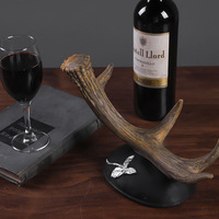 Bergaya Eropa High-End rak kabinet anggur merah pemegang Resin botol anggur pintu masuk rumah tangga rak anggur Antler ornamen