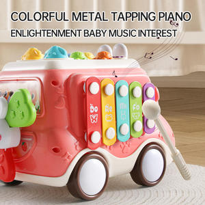 Baohan nouveau 6 en 1 enfants activités jouets bébé Bus jouet <span class=keywords><strong>musique</strong></span> <span class=keywords><strong>Piano</strong></span> Fashing jouer enfants <span class=keywords><strong>jeux</strong></span> pour l'intelligence - Product Image 3