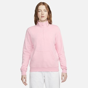 Sudadera Rosa de Mujer con Cierre de Cremallera, Cuello Alto y Bolsillo Canguro, Manga Larga, Estilo Deportivo Casual - Product Image 1
