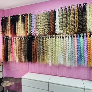 Extensions de cheveux synthétiques ARIEL en <span class=keywords><strong>fibre</strong></span> protéinée, ondulées profondes/ondulées, résistantes à la chaleur, tissées à la machine, double trame - Product Image 6
