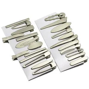 Neue Stile Royal Grey Metallic Haarnadeln Rechteck Metall Krokodil klemmen Cloud Haars pangen für DIY Frauen Haarschmuck