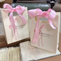 Emballage cadeau en carton satiné, ruban imprimé personnalisé, sac en papier kraft de luxe, sac fourre-tout