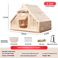 Tente Gonflable d'Extérieur Portable 6.3 Étanche Quatre Saisons pour Voyage et Camping Familial Style Toit