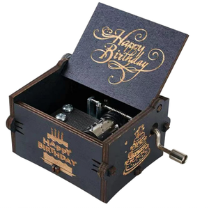 Boîte à musique en bois personnalisable Instrument de musique gravé Joyeux anniversaire Jouet pour maman papa fille fils femme mari amis - Product Image 1